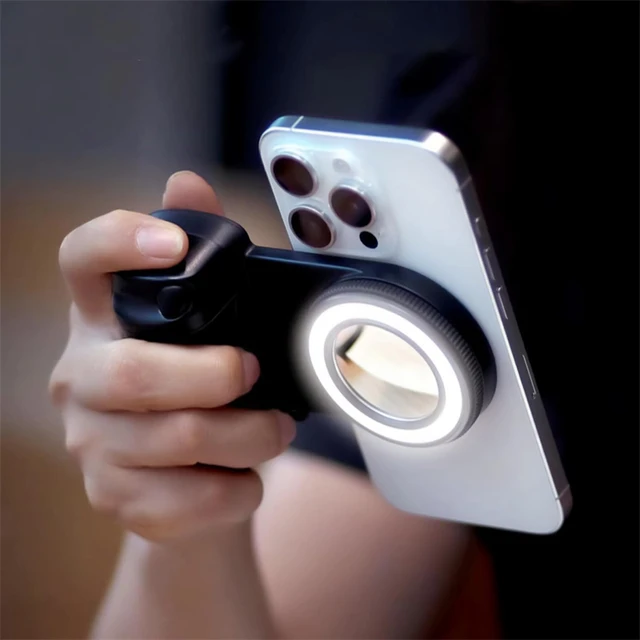 3 in 1 Magnetic Selfie Ring LED Fill Light Mirror Phone Camera Grip Handle Gimbal Estabilizador Tripod Holder for Magsafe IPhone