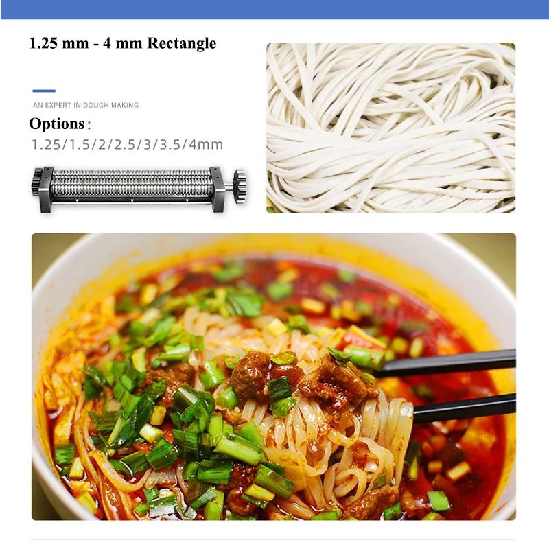 Description Picture 4 of itemElectric Dough Press Home Stainless Steel Roller 1500W Commercial Spaghetti Dumpling Noodles Maker Machine