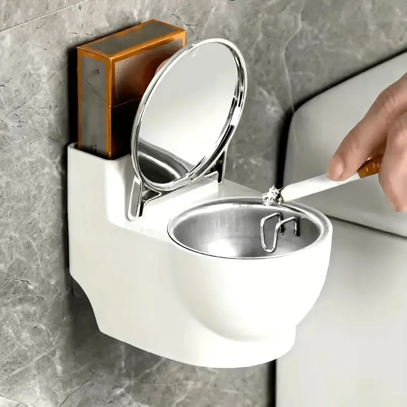 Covered Wall Mounted Toilet with Ashtray Metal and Plastic Home Living Room Bedroom