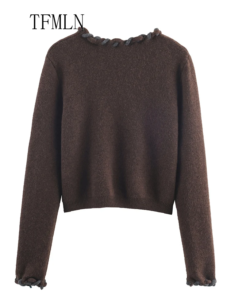 Fashion Knitted Sweaters For Women 2025 Autumn Causal Ladies Warm Long Sleeve Cardigan Tops Sweet Girls V-neck Street Outwear