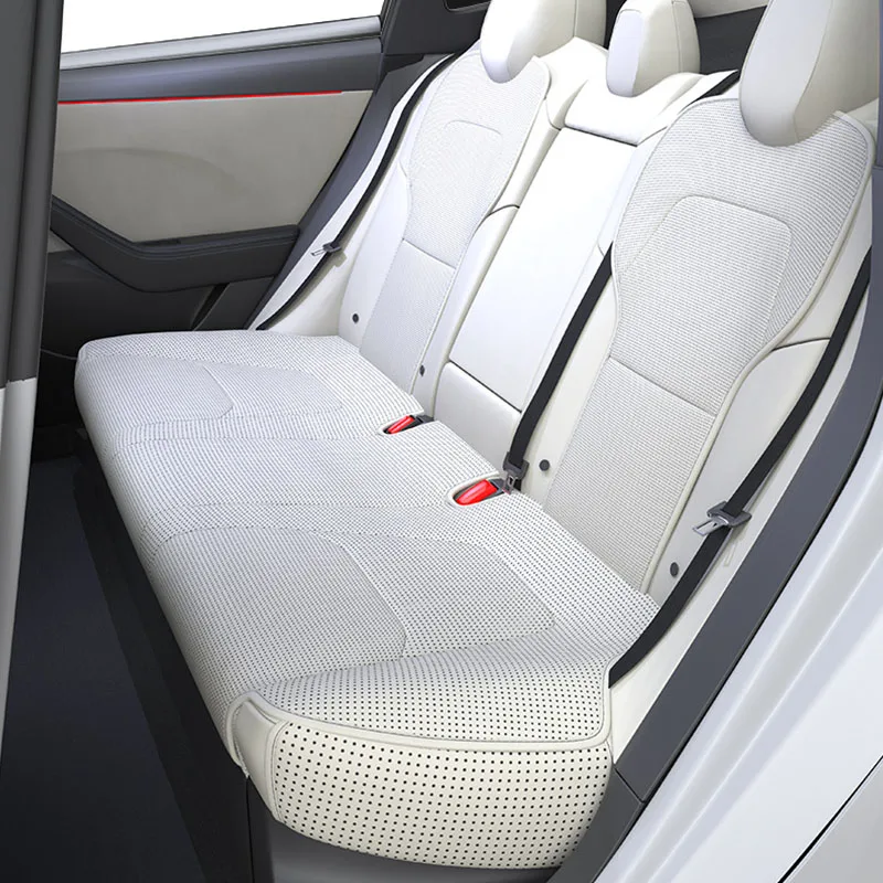 Car Seat Mats For Tesla Model YL /Y Juniper 3 Highland Breathable All Season Back Seat Pad Protector Covers Nappaleather Cushion