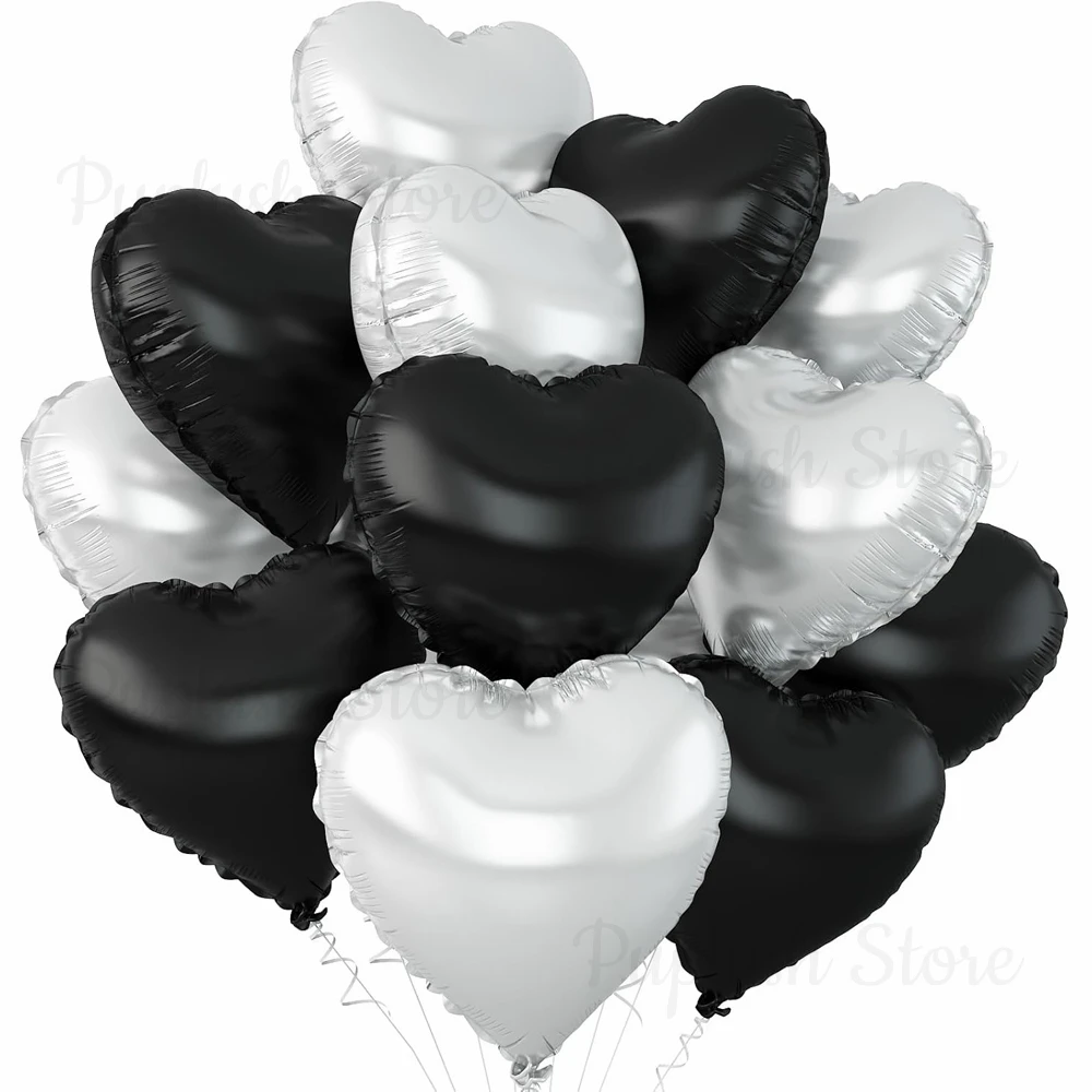 10-Pack Rose Red & Pink Heart Foil Balloons for Romantic Celebrations
