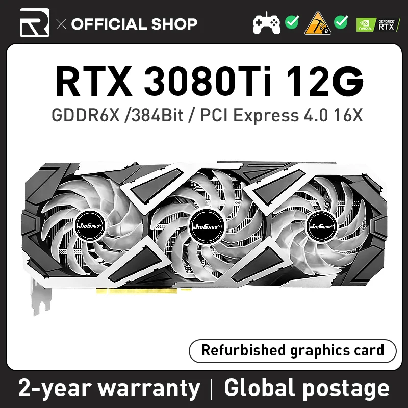 JIESHUO-NVIDIA-RTX-3080TI-12GB-Three-Fan-High-End-Gaming-Graphics-384 ...