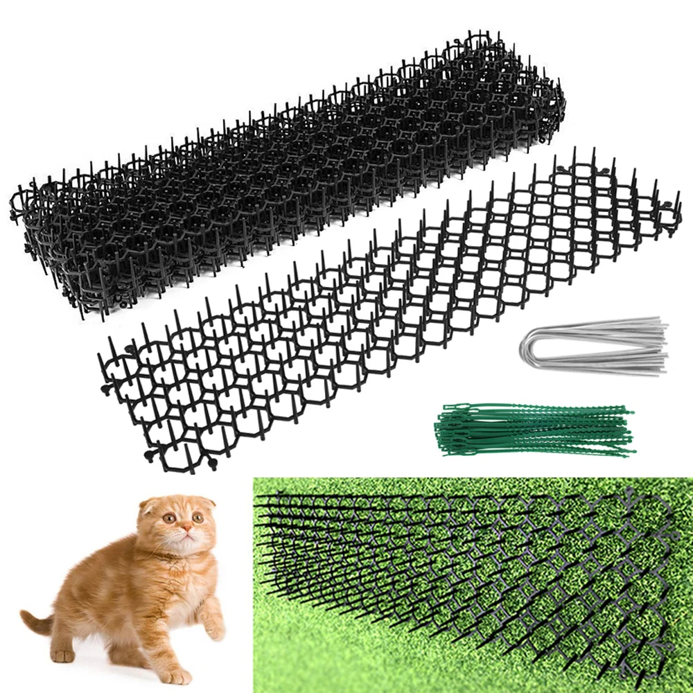 Anti-Cat Spikes Mat Repellent Deterrent Dog Cat Scat Mat Pet Away Digging Climbing Spike Outdoor Garden Supplies