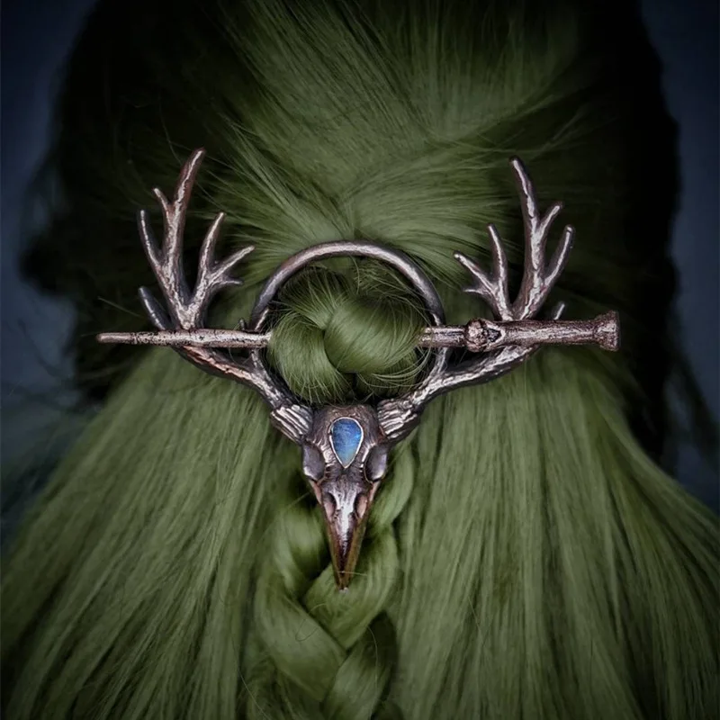 Hair Stick Vintage Moonstone Hair Sticks For Women Gothic Retro Hairpins Viking Accessories