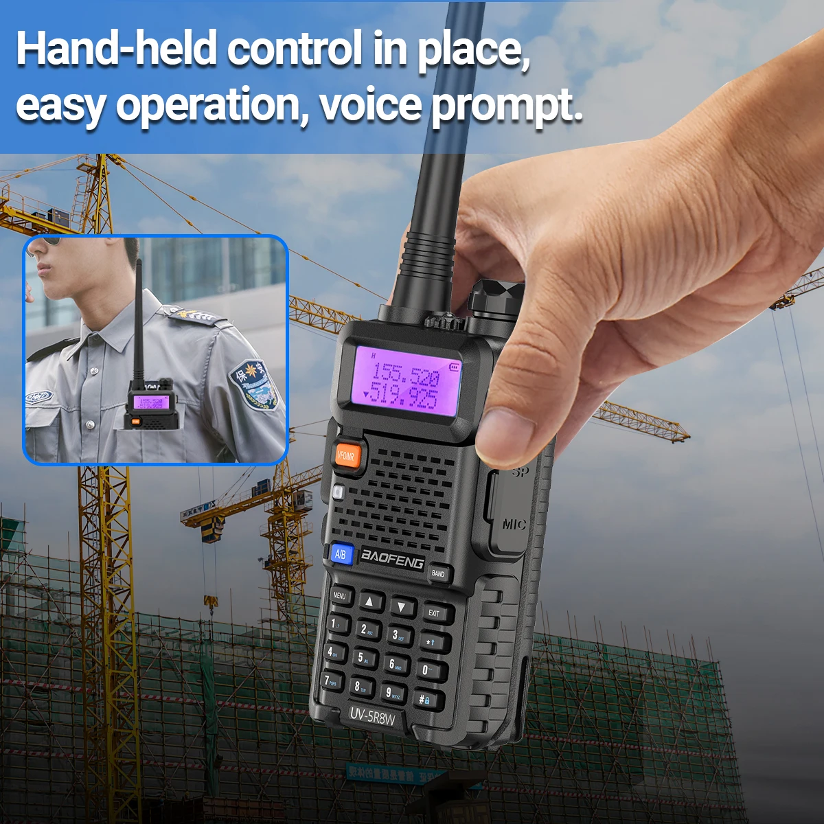 Baofeng walkie talkie uv 5r 5w 8w Dual-Band-Schinken Zwei-Wege-Radio vhf uhf fm Hand-Transceiver Jagd 16km – Detail 9