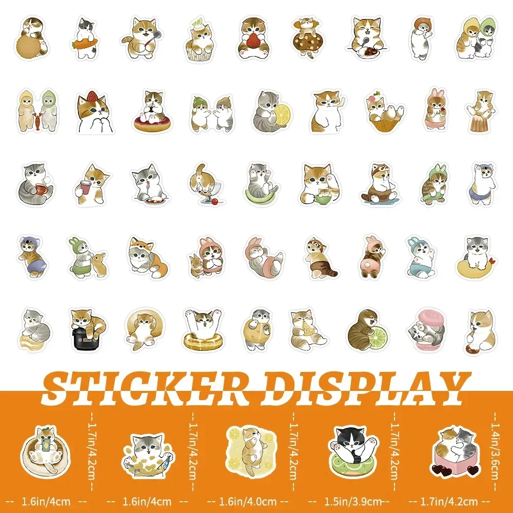 50/100 Stück Niedliche Mofusand Katzen Cartoon-Aufkleber Kawaii Sticker für Laptop Skateboard Koffer Gitarre Handy Cartoon-Aufkleber Kindergeschenk Spielzeug – Detail 5