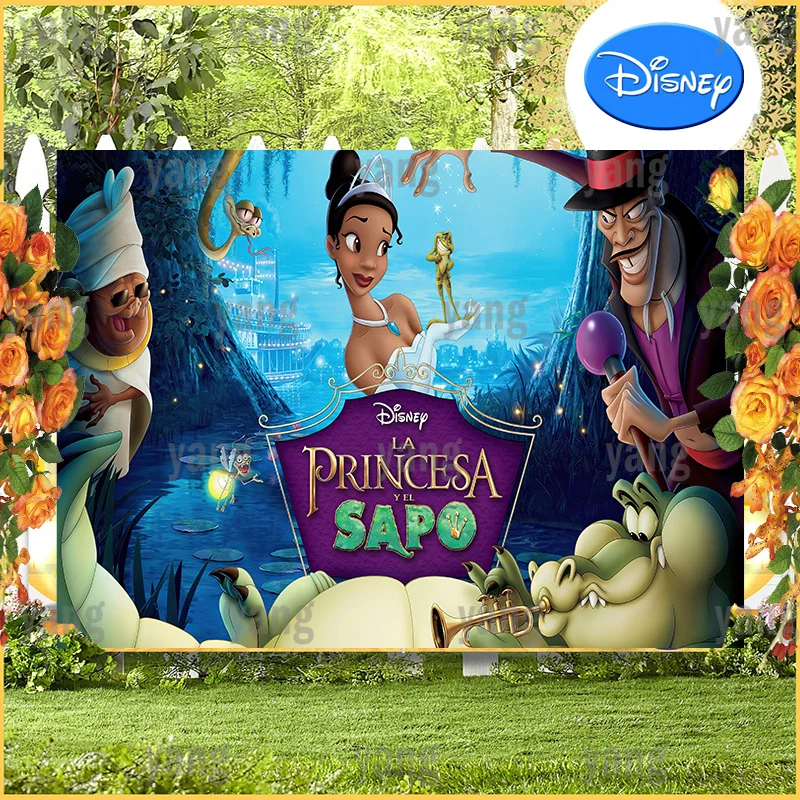 Disney Castle Custom Cute Princess And The Frog Tiana Fornisce Sfondo Per Baby Shower Party Banner Decorazioni Buon Compleanno