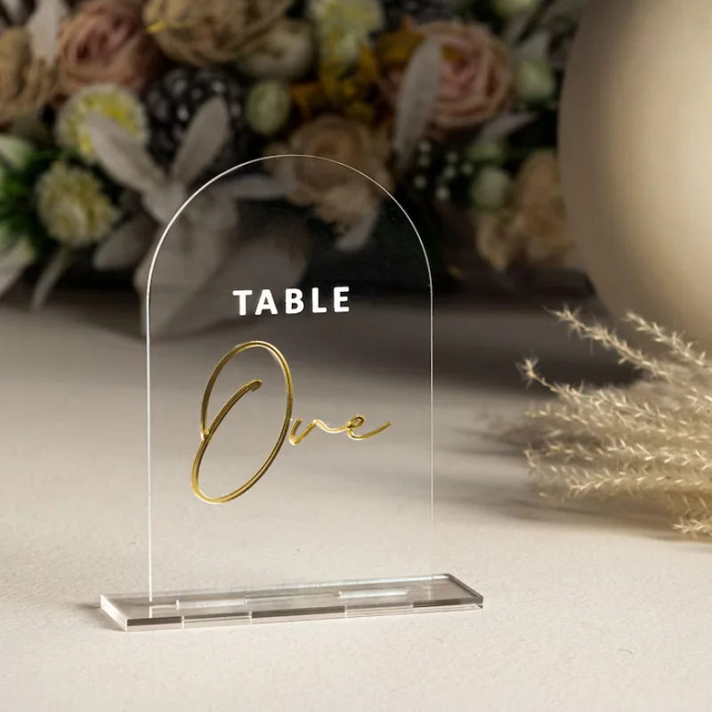 Arch Frosted Table Numbers Acrylic Table letters Wedding Centerpieces Luxury Decorations Wedding Table Numbers Sign