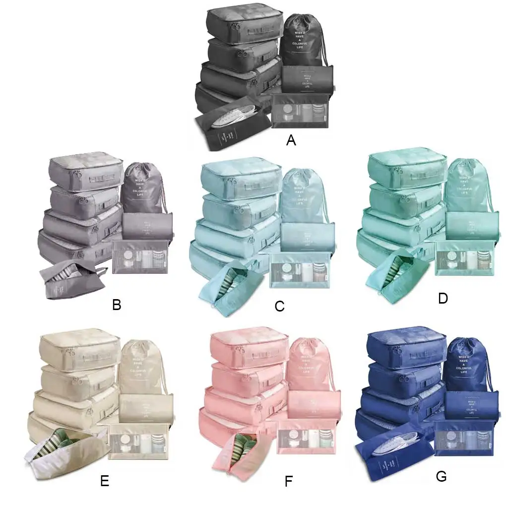 

8 Pieces Set Luggage Storage Bag Clothes Shoes Organizer Travel Pouch