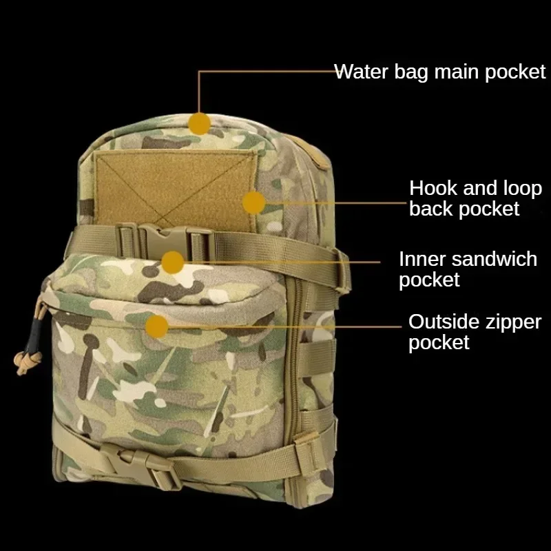 Tactical Hydration Backpack Combat Training Assault Molle Bag Outdoor Hunting Vest Back Plate Carrier Water Bag