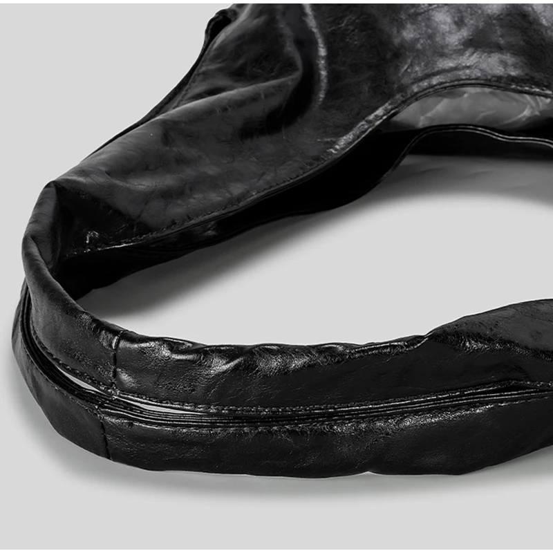 Hobo-Umhängetasche mit hohlen Nieten, Ölwachs-Retro-Metallnagel-Eimer-Handtasche, große Kapazität, Punk-Industriestil, Damen-Achsel-Einkaufstasche – Detail 29