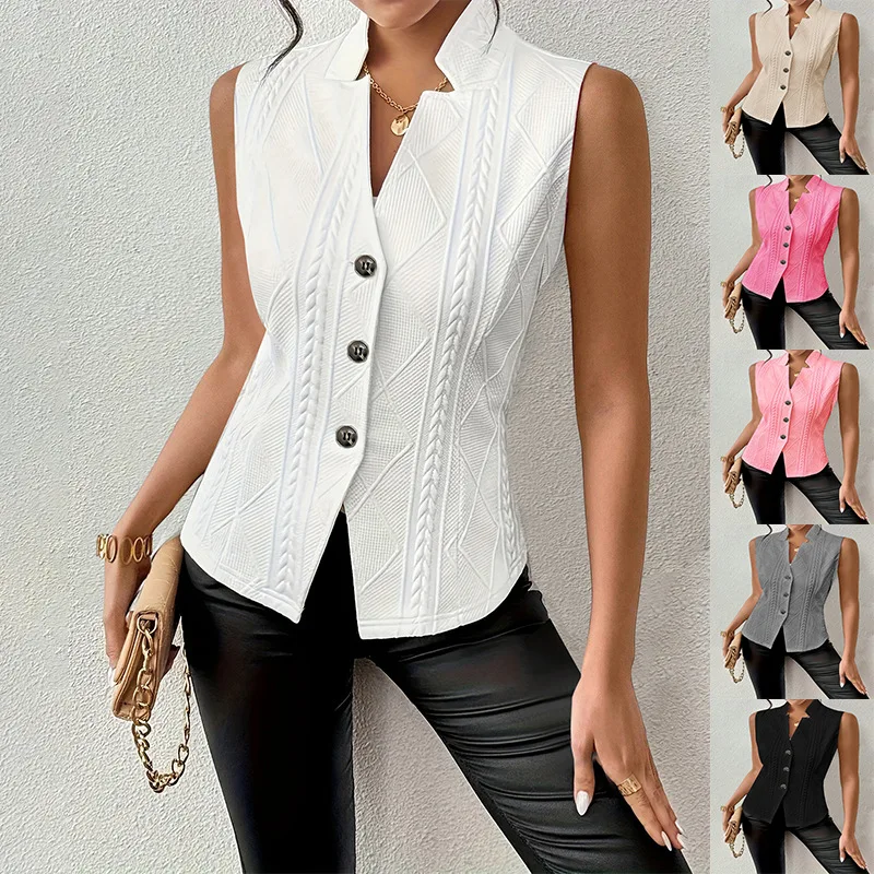Women Autumn Spring Blazer Vest Coat