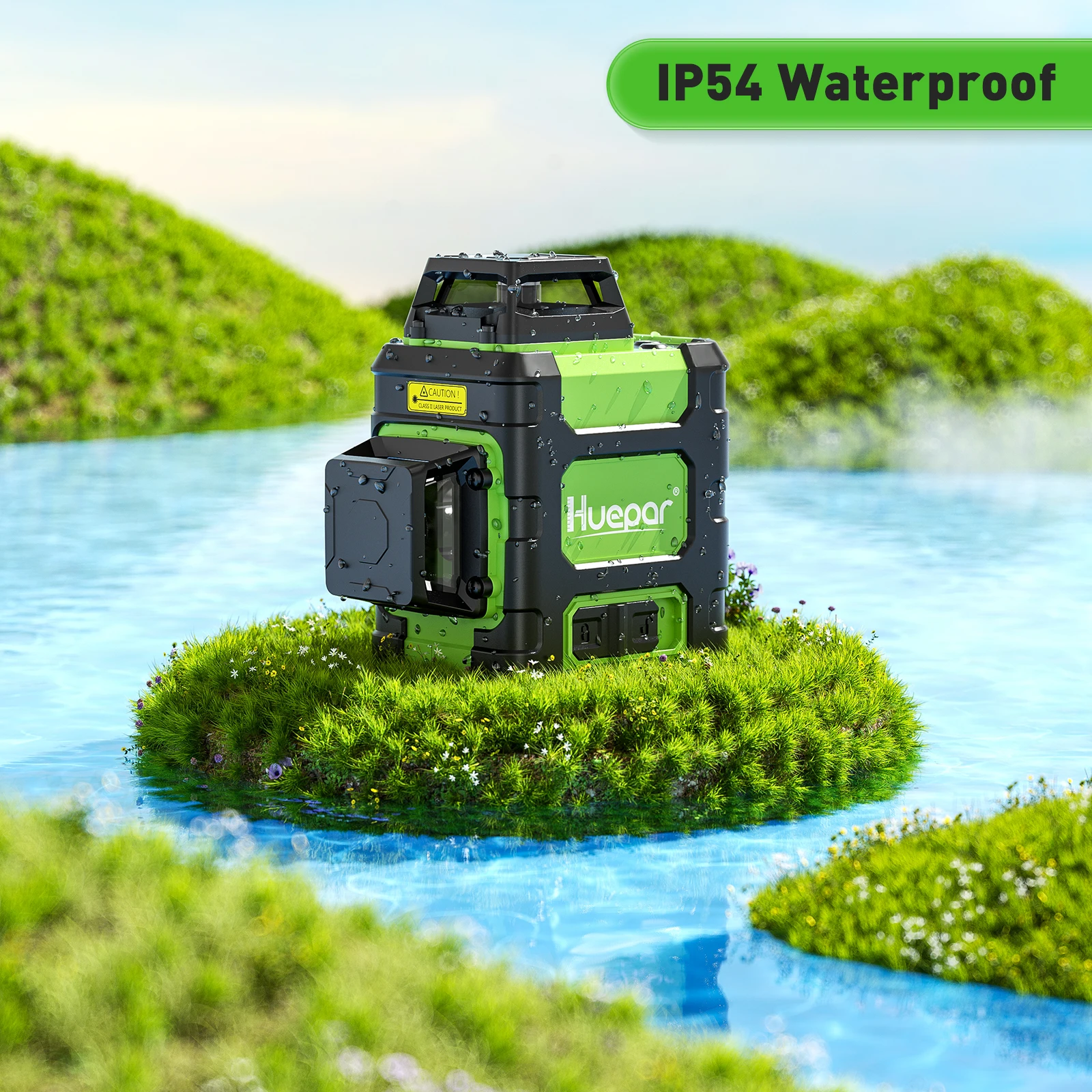 3D Laser Level Osram Green Beam Self-Leveling Cross Line Laser Level Tool Set Wi