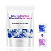 100 Pack Color-Indicating Silica Gel Desiccant Rechargeable Moisture Absorbers for Food Storage Electronics 3D Filament Safes 2
