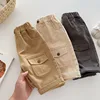 2024 New Autumn Baby Boys Thin Style Cargo Pants 0-5T Children Girls Cute Solid Color Loose Trousers 4