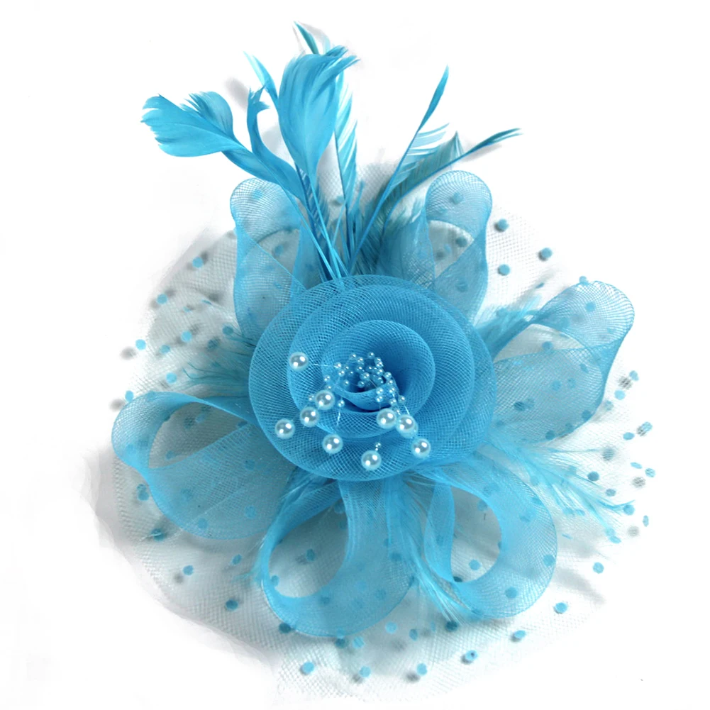 Bridal Wedding Party Fascinators Hats with Veil and Feather Pillbox Hat Cocktail Tea Party Headwear Headband Hair Clip