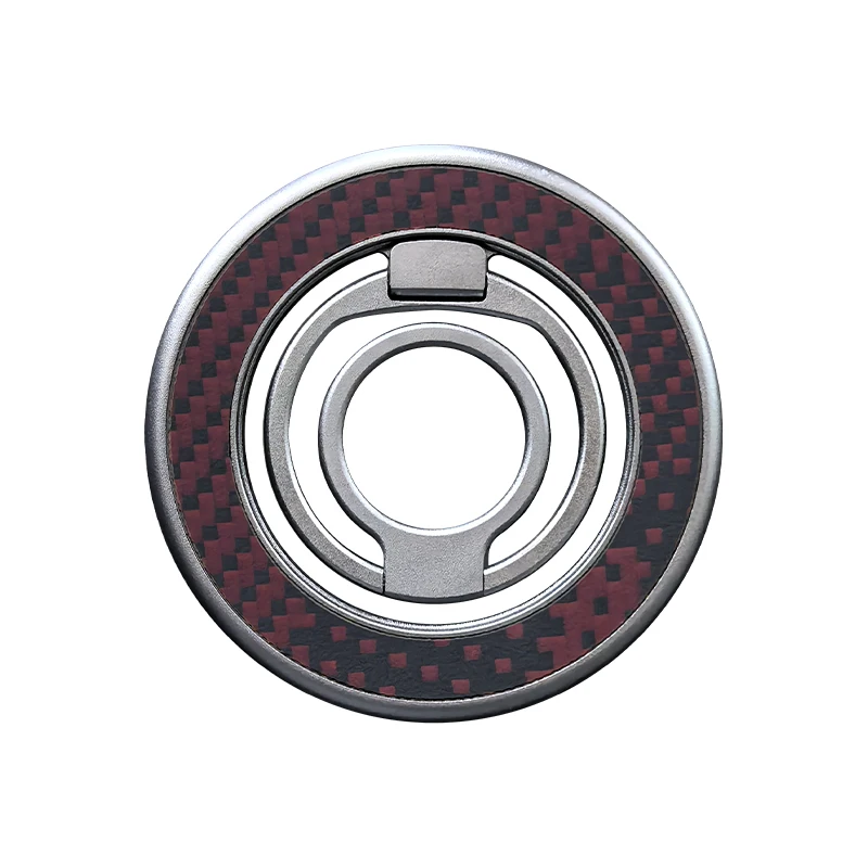 Aramid Carbon Fiber 360° Rotating Metal Ring with Double Folding Bracket