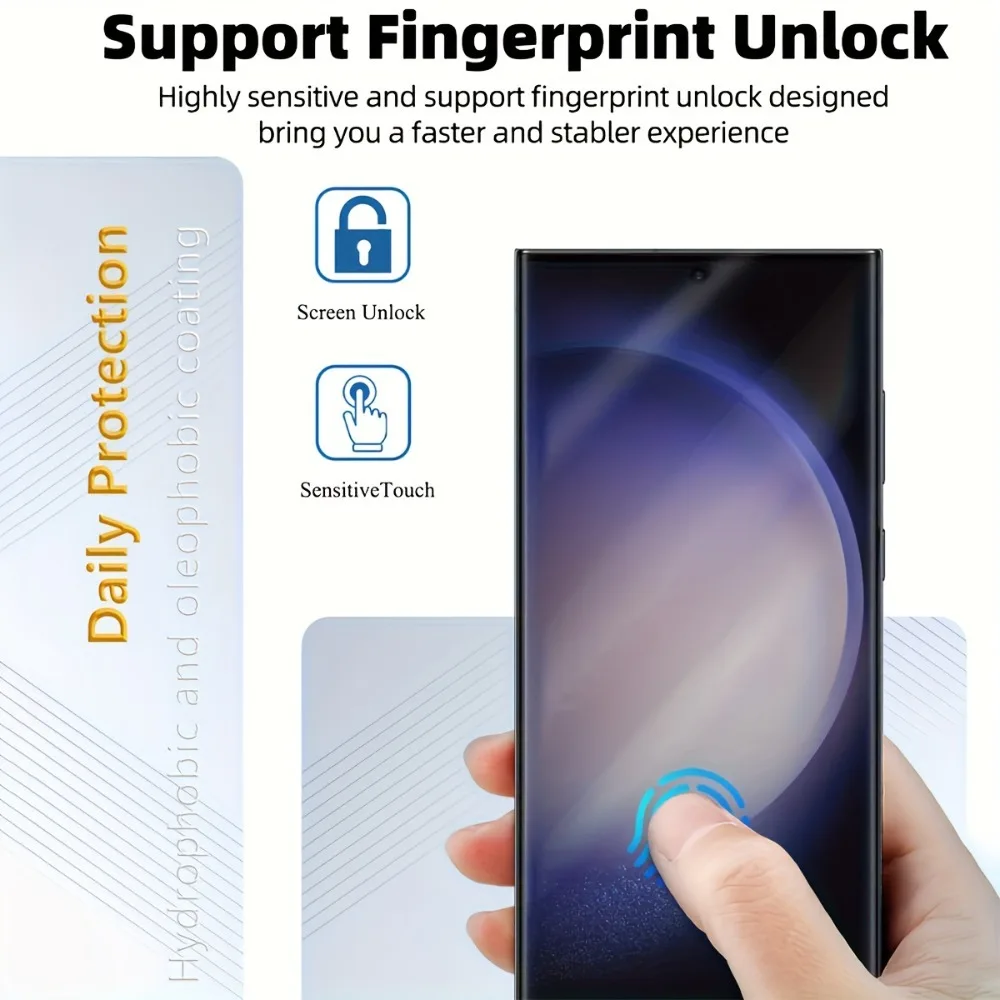 2Pcs Full Cover Tempered Glass for Samsung Galaxy S25 S24 S23 Ultra S22 S21 S20 Plus S23 S24 S25 FEUltra Clear Screen Protector