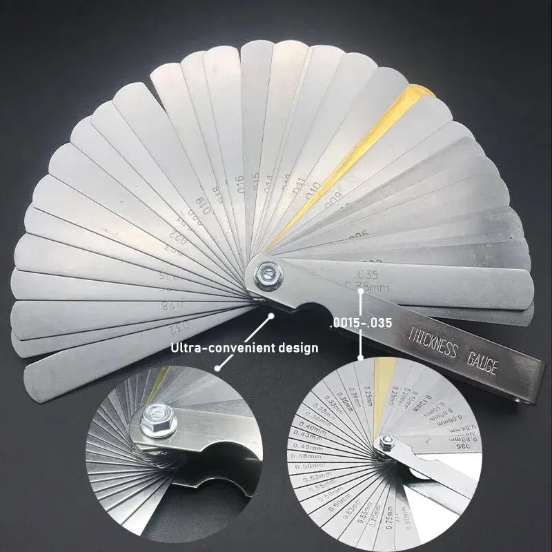 Feeler Gauge Metric Thickness Feeler Gauge 32 Blades Set Tappet With Brass Gap Measure Tool Range 0.04mm 0.88mm Valve Motorcycle Measurement