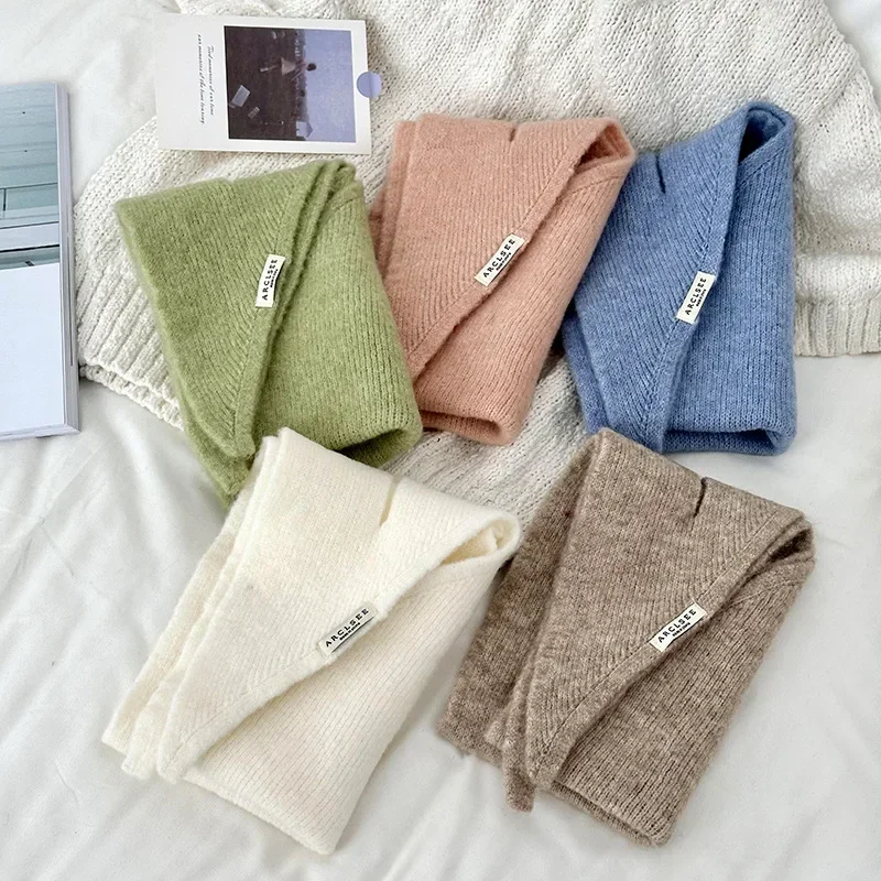 Knitted Scarves British Korean Triangle Scarf Women Headscarf