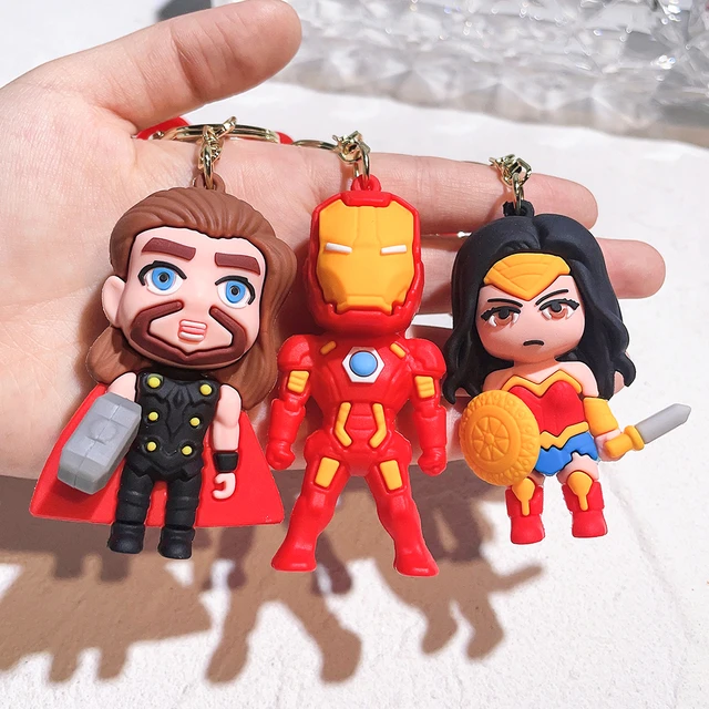 Wunder Rächer Schlüssel bund Superheld Deadpool Iron Man Silikon Anhänger  Schlüssel ring Auto Rucksack niedliche Figur