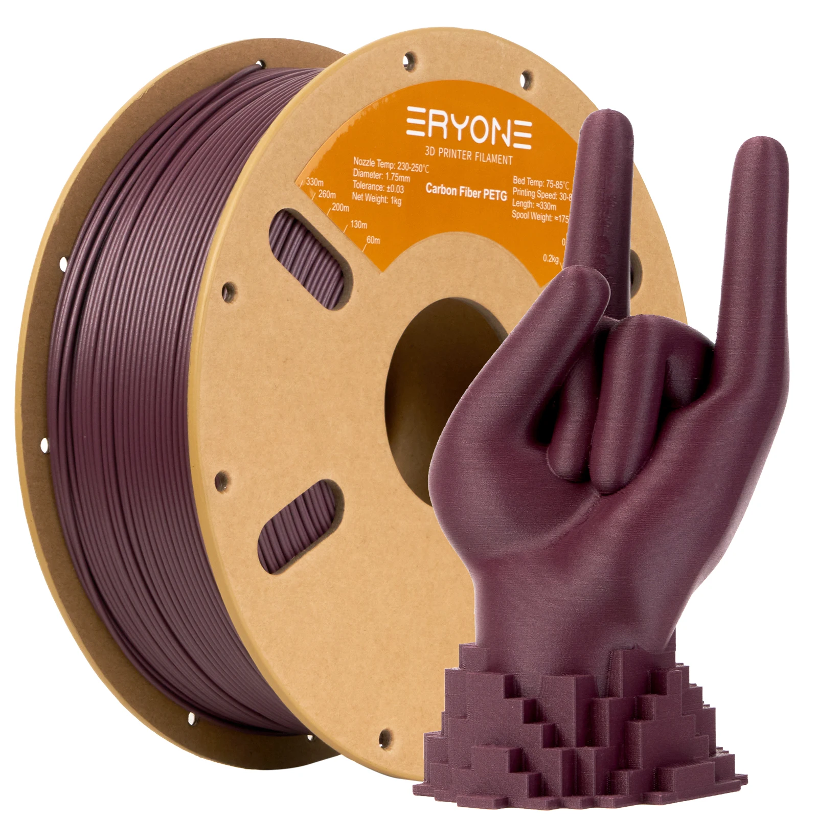 ERYONE Großer Ausverkauf 5KG PETG Carbon Fiber Premium Filament für 3D-Druck, Mehrfarbig Erhältlich, PETG-CF Filament, 1KG/Spule – Detail 10