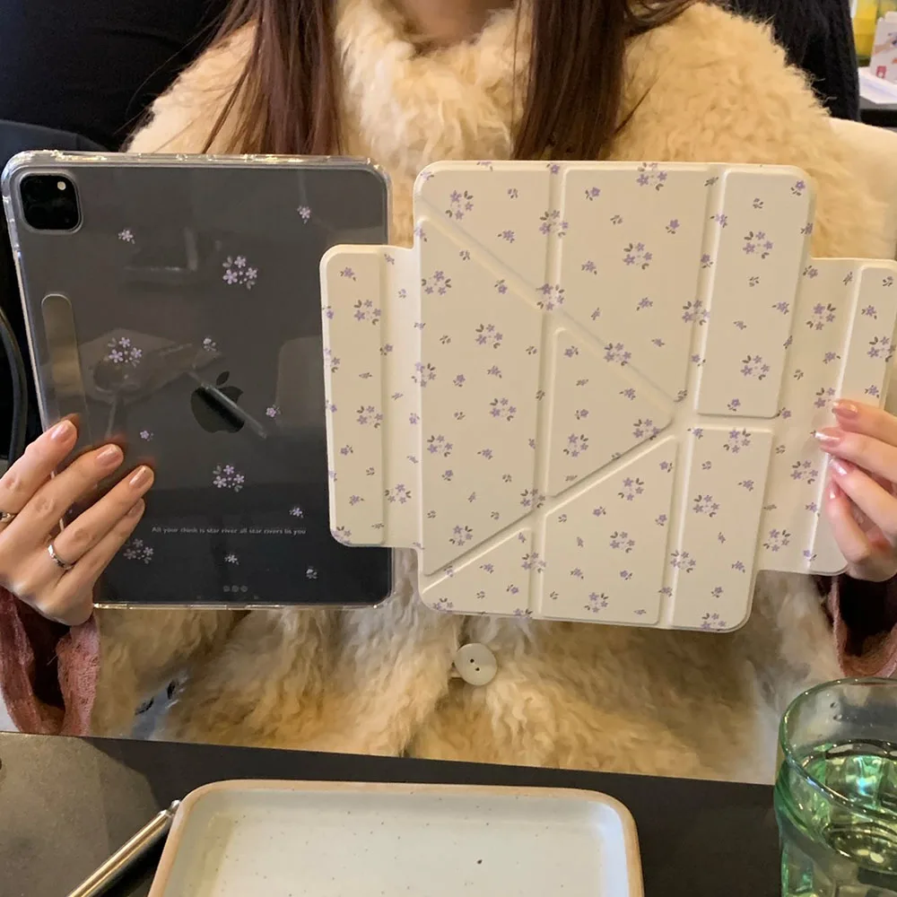 Elegant Purple Floral Tablet Case - Universal Fit and Stylish Design