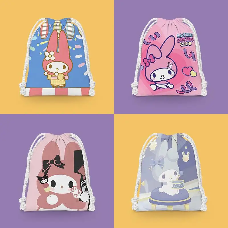 

Sanrio My Melody Banded Pocket Drawstring Kawaii Cloth Bag Sundry Storage Bag Cosmetic Bag Multi Functional Portable Wash Bag