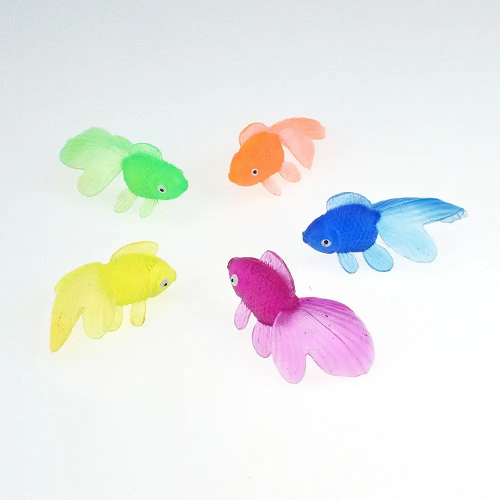 

Kids Plastic Simulation Small Goldfish Baby Bath Mini Rubber Gold Fish Soft Swimming Beach Toys