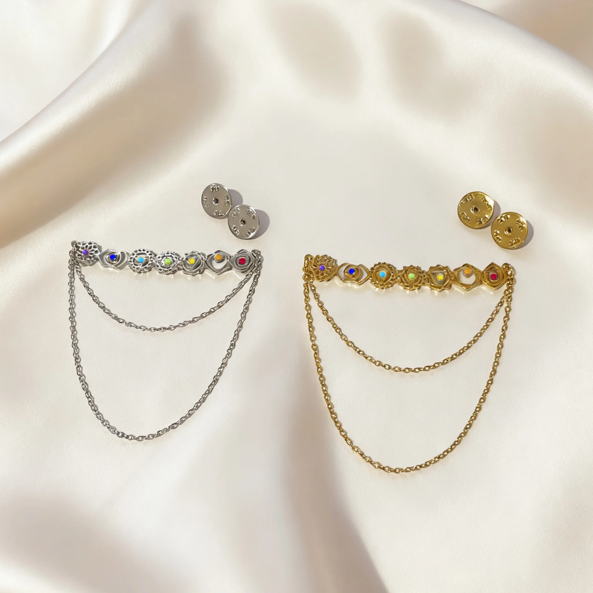7 Chakra Zircon Brooch Pin 3