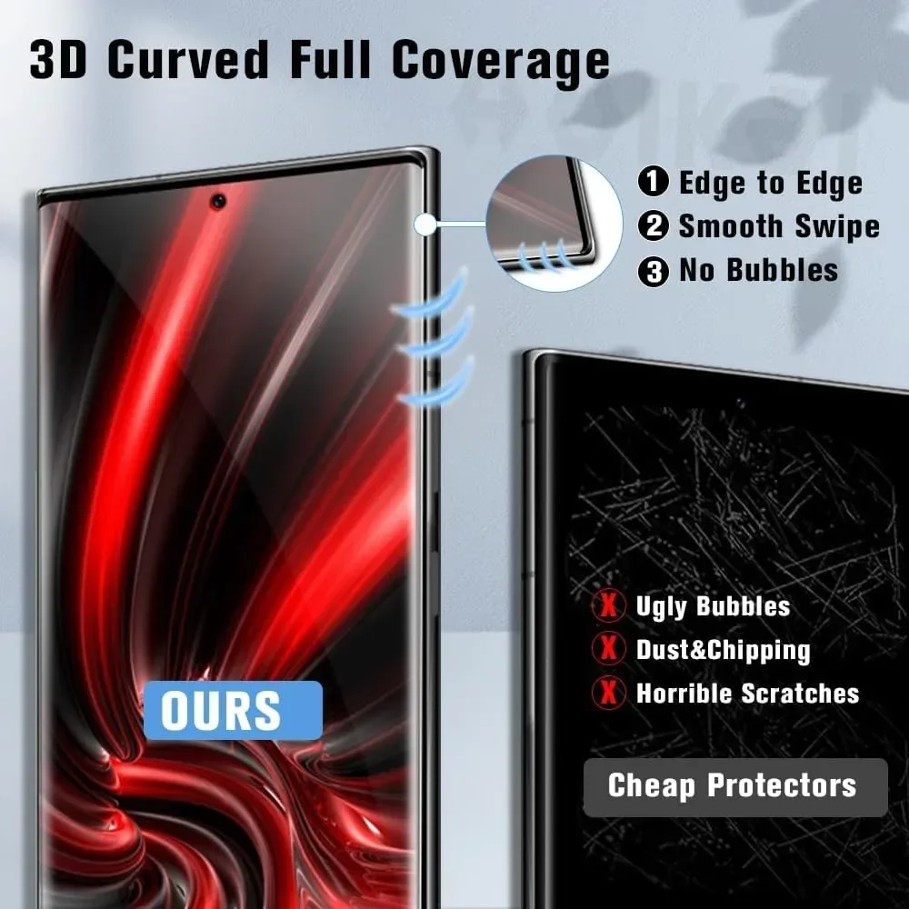 Ultra-Clear Tempered Glass Screen Protector - 3 Pack, HD Full Coverage, Anti-Scratch Shield