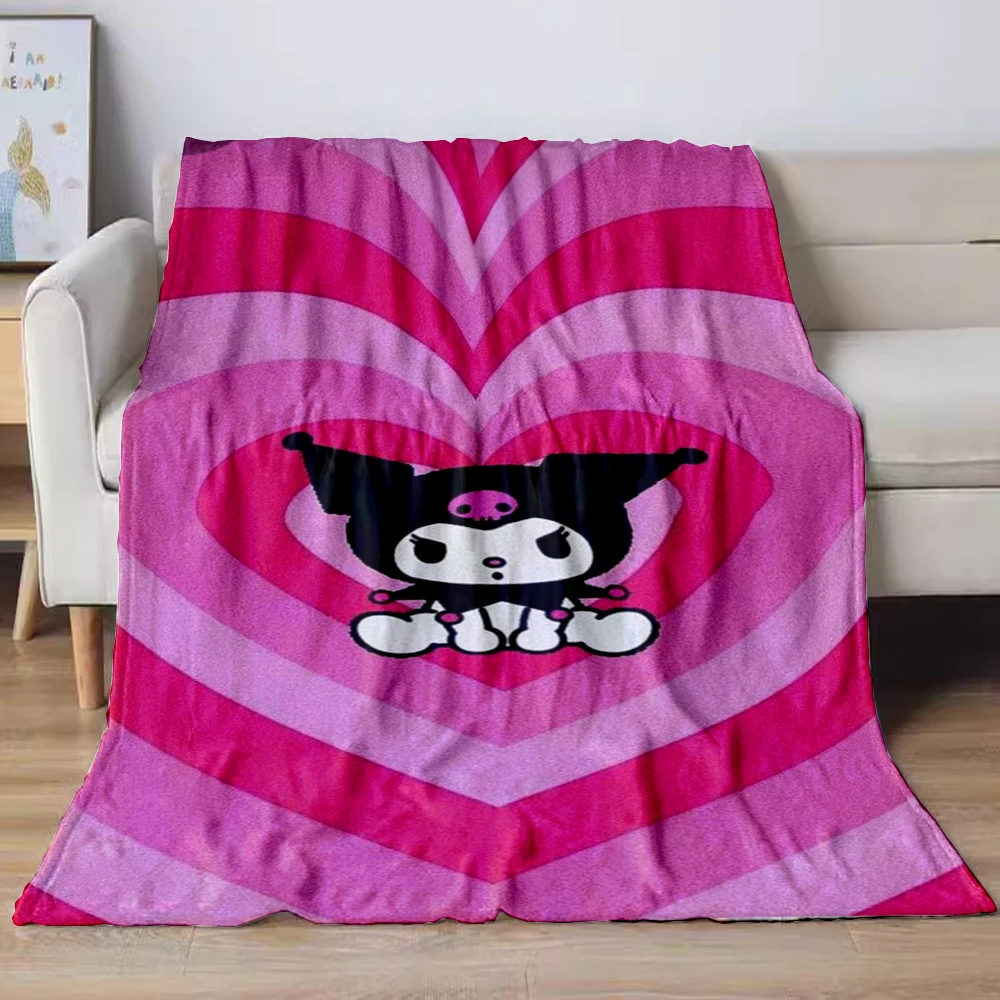 Japanese Sanrio Kuromi Blankets Soft Plush Blanket,Flannel Blankets Throw Break Blanket for Living Room Bedroom Bed Sofa Picnic 2