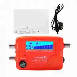 Dual - Function Portable TV and Satellite Signal Strength Meter with Compass and Alarm Buzzer (Orange)