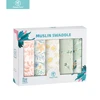 HappyFlute 5Pcs/set Muslin Swaddle Feeding Burp Cloth Newborn Soft Cotton Baby Blanket 60*60cm 1