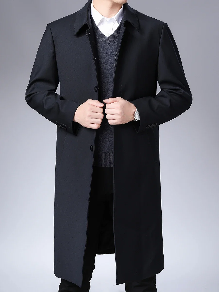 Autumn Winter Men Trench Coat Business Fashio Casual Male