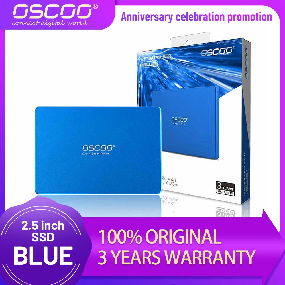 OOCSO SSD SATA3 128GB 256GB 512GB Interno Solid State HDD SSD Disk Disco Duro Solid Hard Disk Blue For Computer Notebook PC 2 tb internal ssd