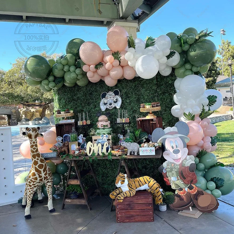 1Set Wild 1 Disney Mickey Balloons Arch Garland Jungle Safari Boys Birthday Party Decorazioni Di Sfondo 32 Pollici Number Foil Ball