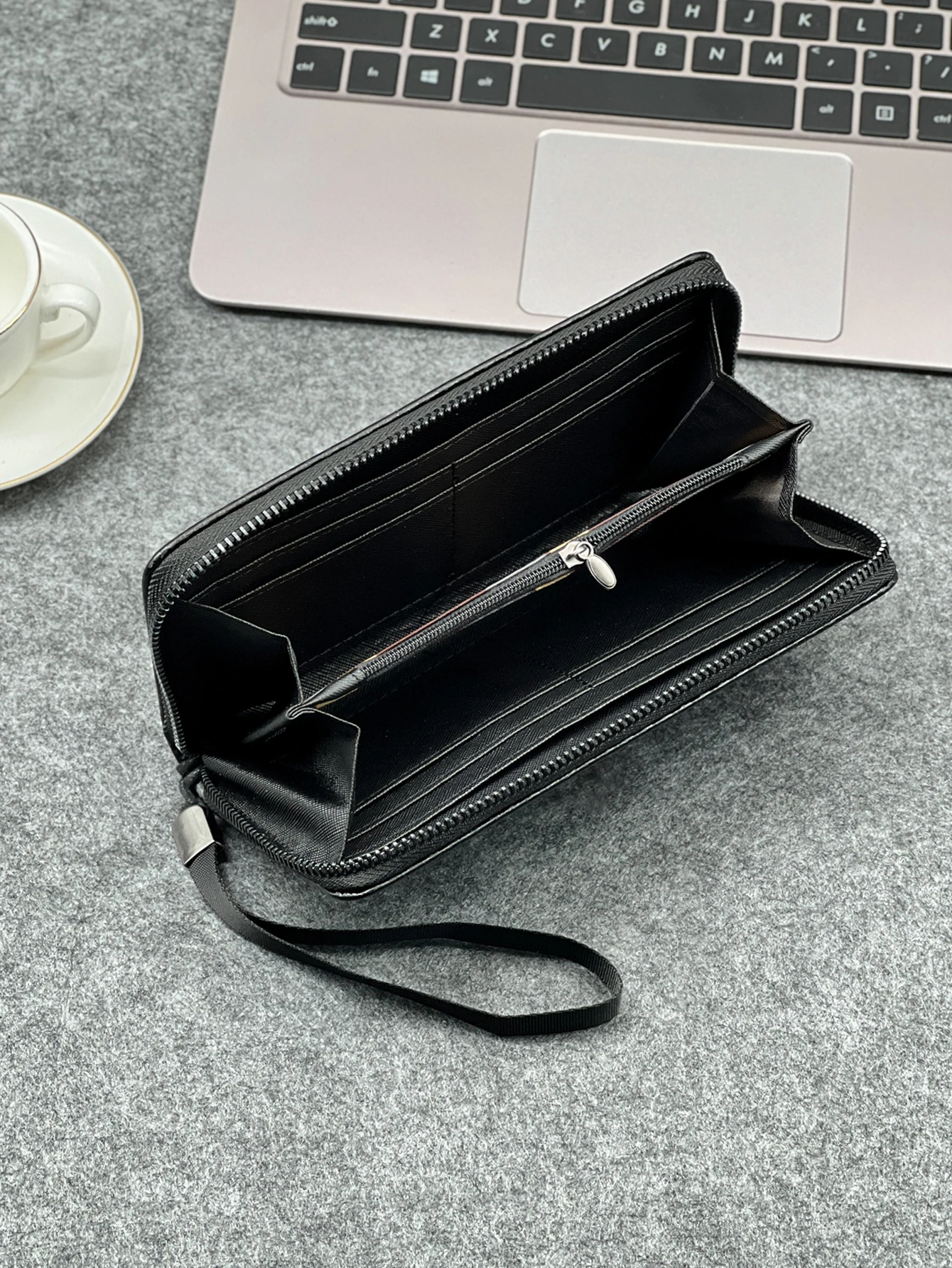 Modische, minimalistische, lange Geldbörse aus Kohlefaser für Herren, großes Fassungsvermögen, mehrere Kartenfächer, mobile Geldbörse, RFID-Geldbörse – Detail 6