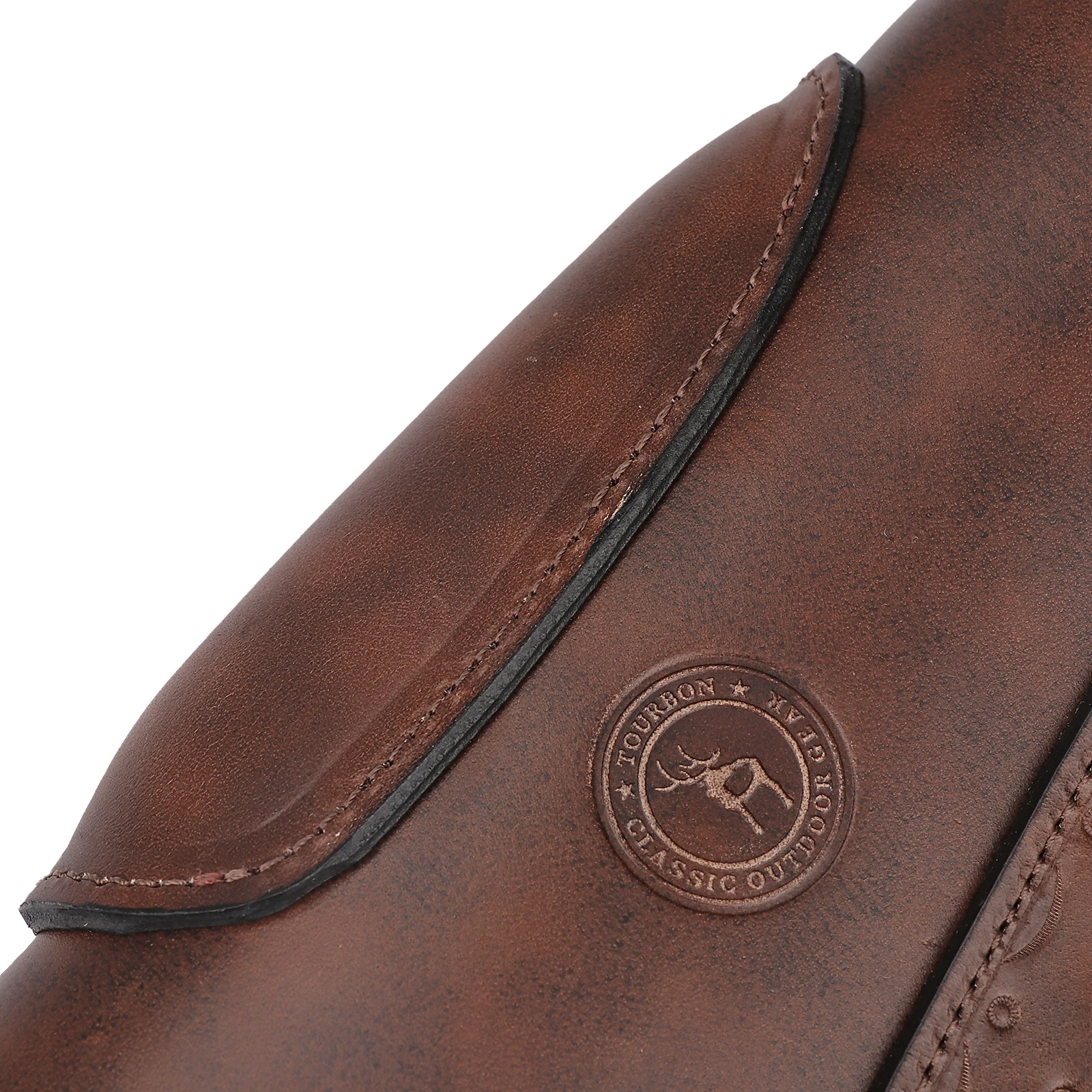 Tourbon Vintage Leder Gewehrschaftabdeckung Waffenpaukenauflage mit Seilverschluss Verstellbar Braun Jagdzubehör – Detail 31