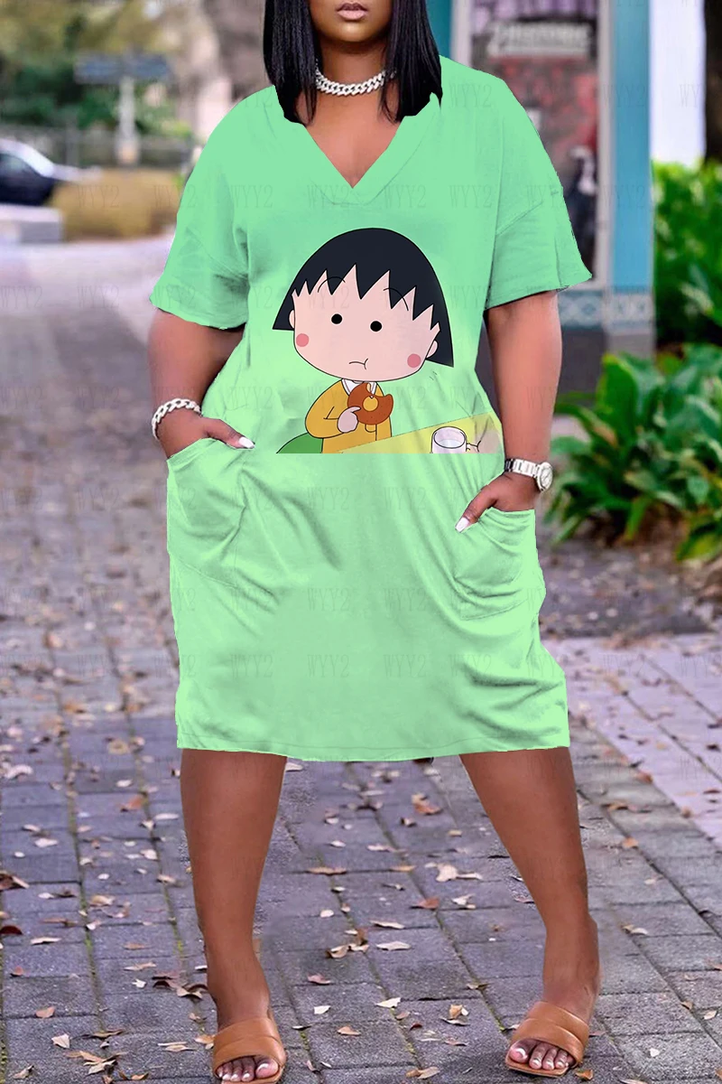 

Женское летнее платье с V-образным вырезом, Женские официальные платья с карманами 2023, женская одежда, удобное длинное платье с винтажным принтом, пляжная одежда Y2k