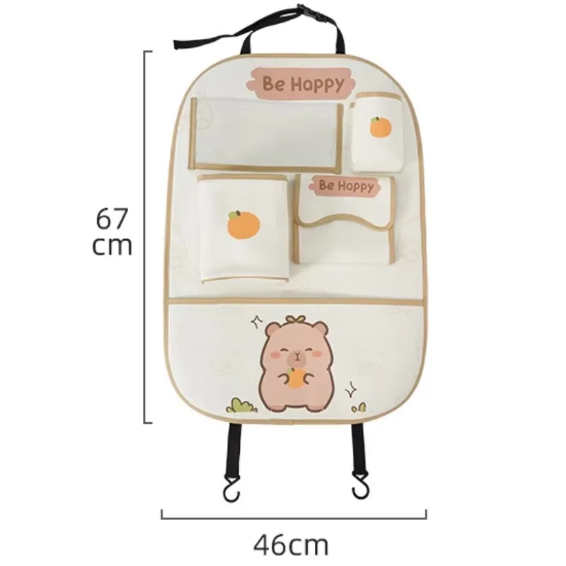 Car anti-kick mat Rear seat anti-dirt mat Cute car rear seat child anti-wear protective car seat protector car seat organizer car door kick pad Car storage bag
