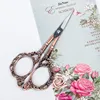 Vintage Plum Blossom Scissors Retro European Manicure Stainless Steel Scissor 7.8*15cm Long Head Sewing Trimmer Metal Scissor #T 4