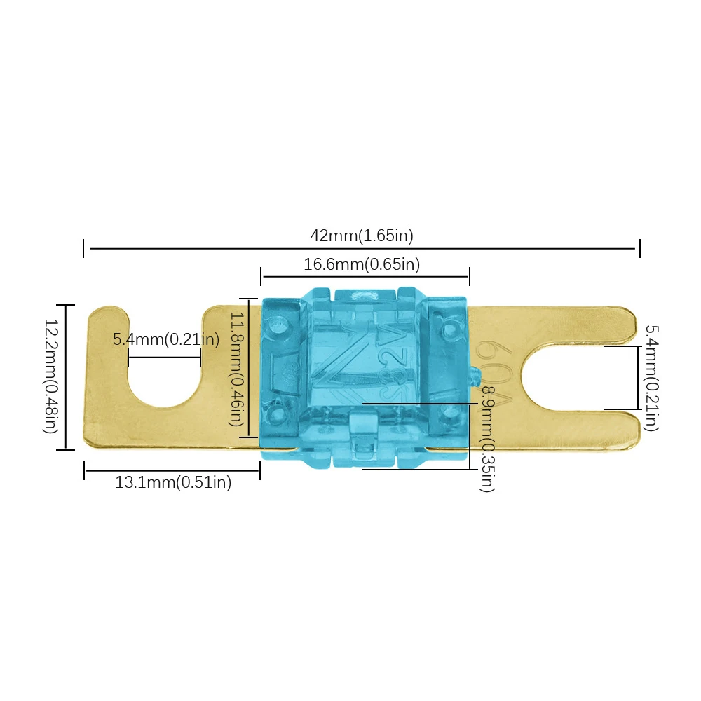 5PC Gold Plated Stud Car Fuses Mini Car Stereo Audio AFS Fuse 20A 30A 40A 50A 60A 70A 80A 100A 125A 150A 32V Auto Fuse Fuses Hot
