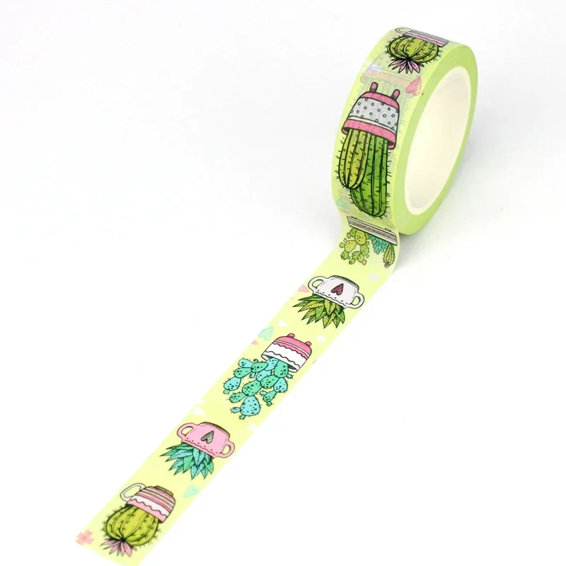 NEW 1PC 10M Decor Succulent Plant Cactus Washi Tape for Scrapbooking Journaling Adhesive DIY Masking Tape Cute Stationery 3
