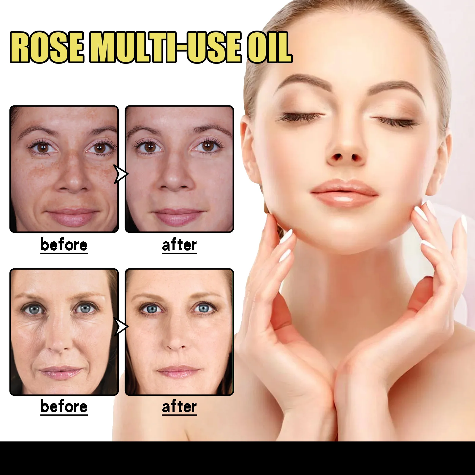 30ml Eelhoe Rose Petals Essential Oil Moisturizing Body Skin Hair Care Foot Anti-Chapping Multi-Effect Care Essential Oil