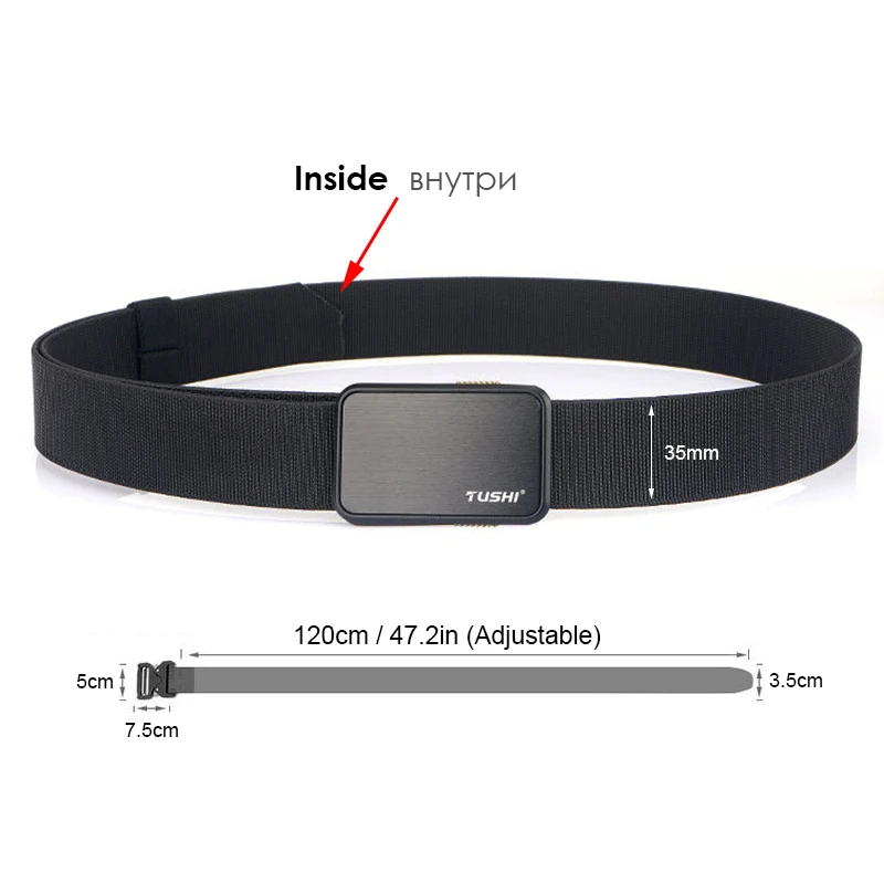 VATLTY Stretch Belt for Men Zinc Alloy Quick Release Pluggable Buckle Trousers Belt Tooling Unisex Elastic Waistband Straps