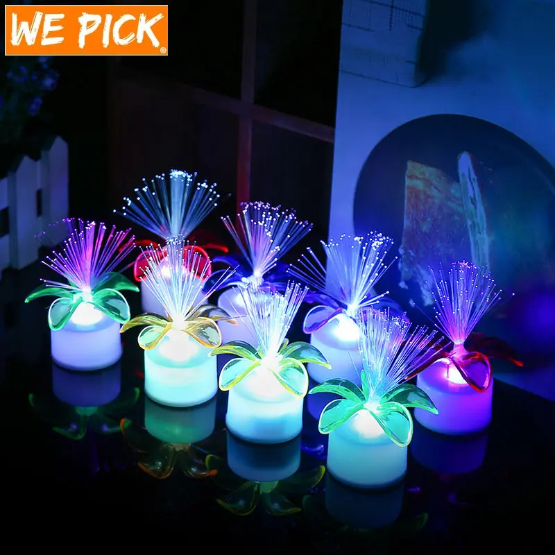 

12PCS Colorful LED Optic Fiber Flower Light Star Sky Shaped Valentine Party Lamp Day Atmosphere Home Decoration Night Festival