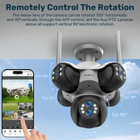 LS VISION 10K 30MP En Plein Air WiFi IP Caméra 6 Len 5 Écran 360 ° 10X Zoom PTZ de Sécurité Cam Suivi Automatique CCTV Surveillance Sans Fil 3
