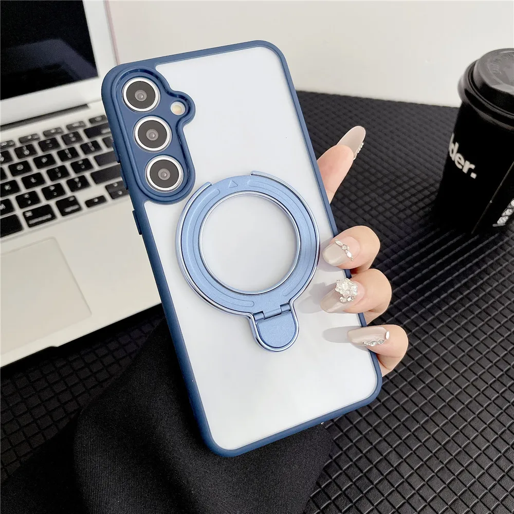 Luxury Magnetic Bracket Clear Acrylic Stand Phone Case